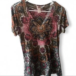 Mossimo Supply Co. Multicolor Short Sleeve Top